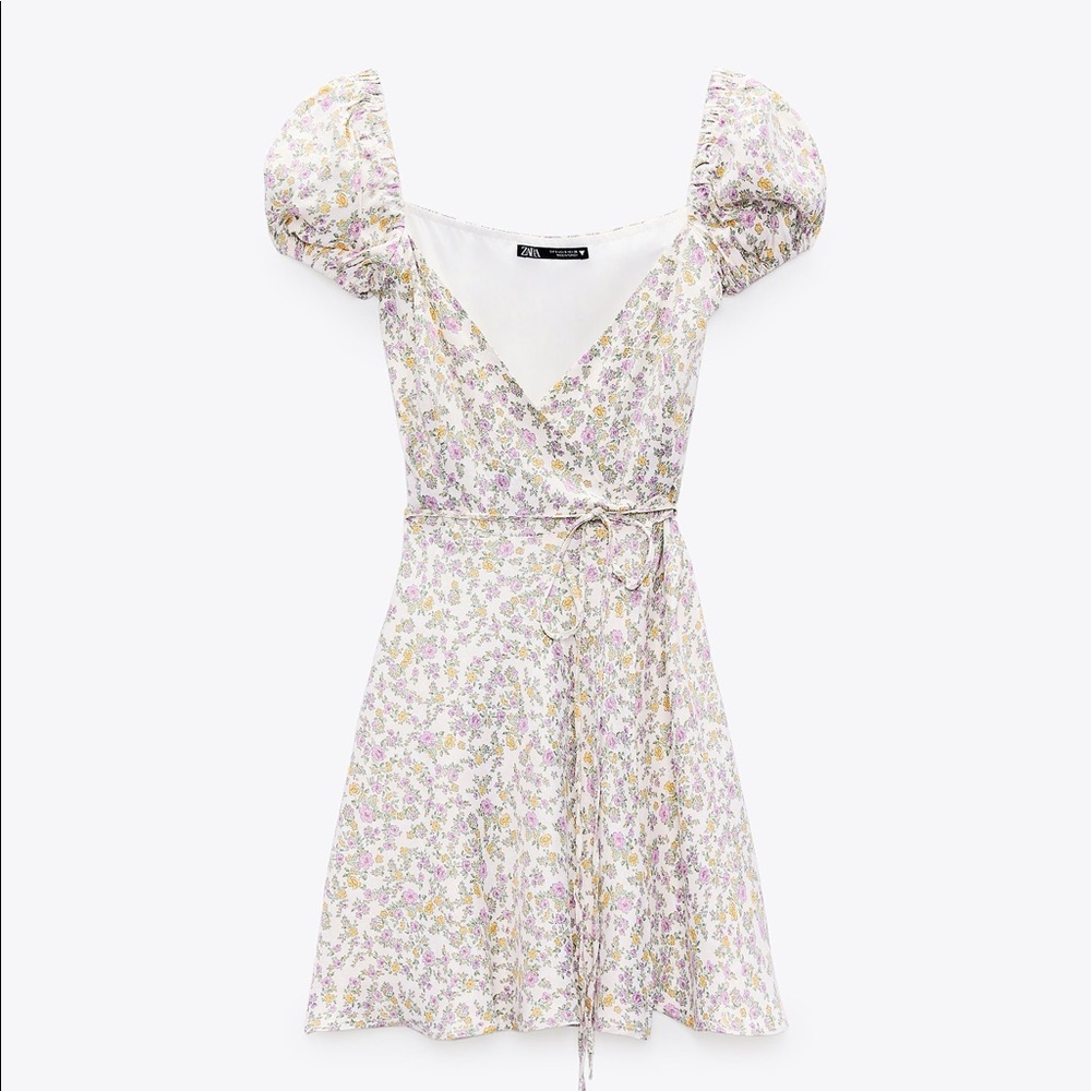 NWOT Zara Floral Satin Effect Print Mini Dress 7385/134